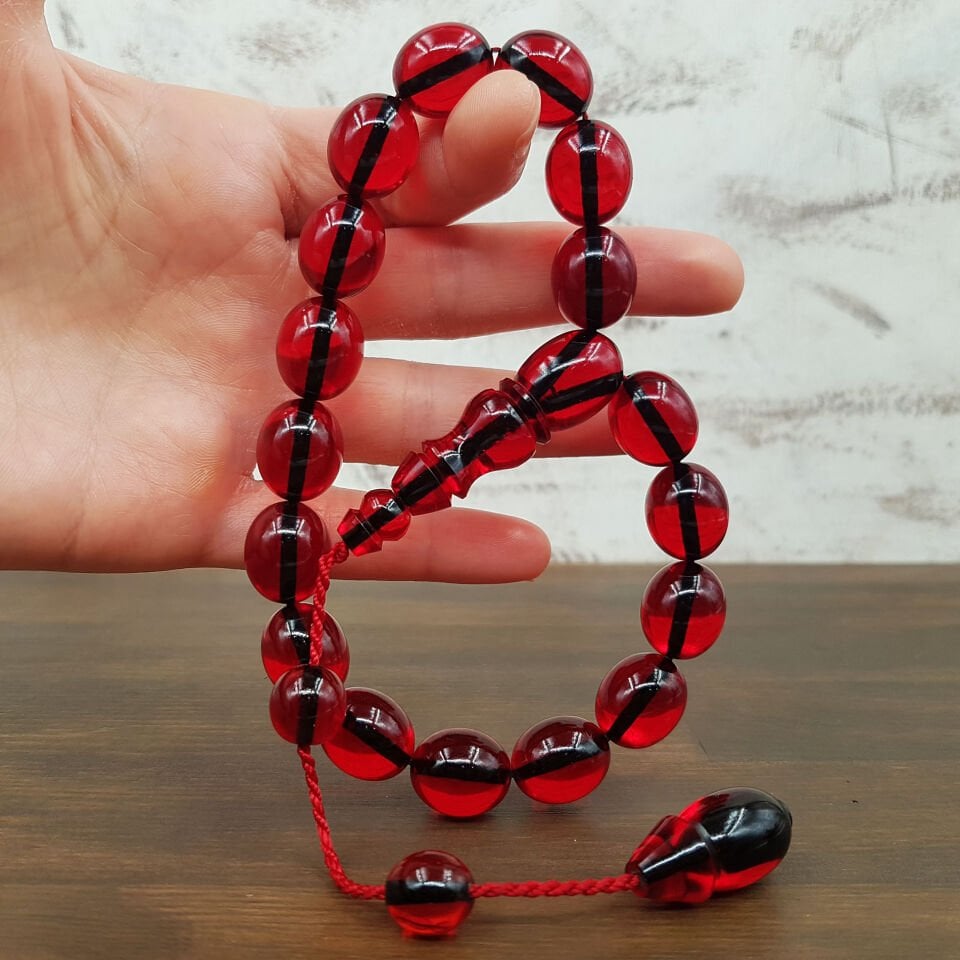 Kırmızı Maskot Ateş Kehribar Tesbih