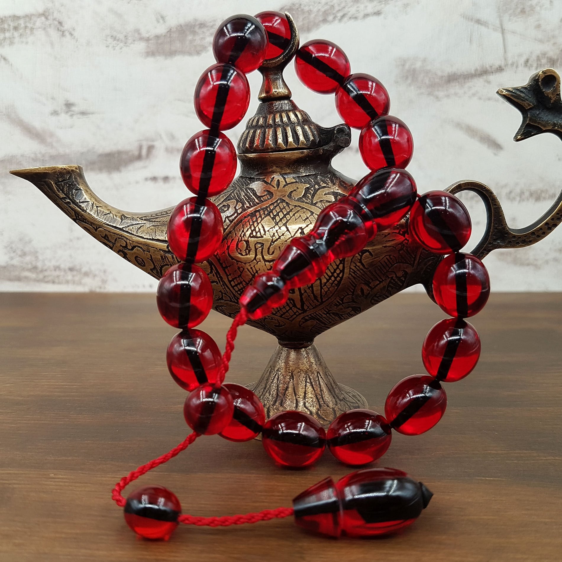 Kırmızı Maskot Ateş Kehribar Tesbih