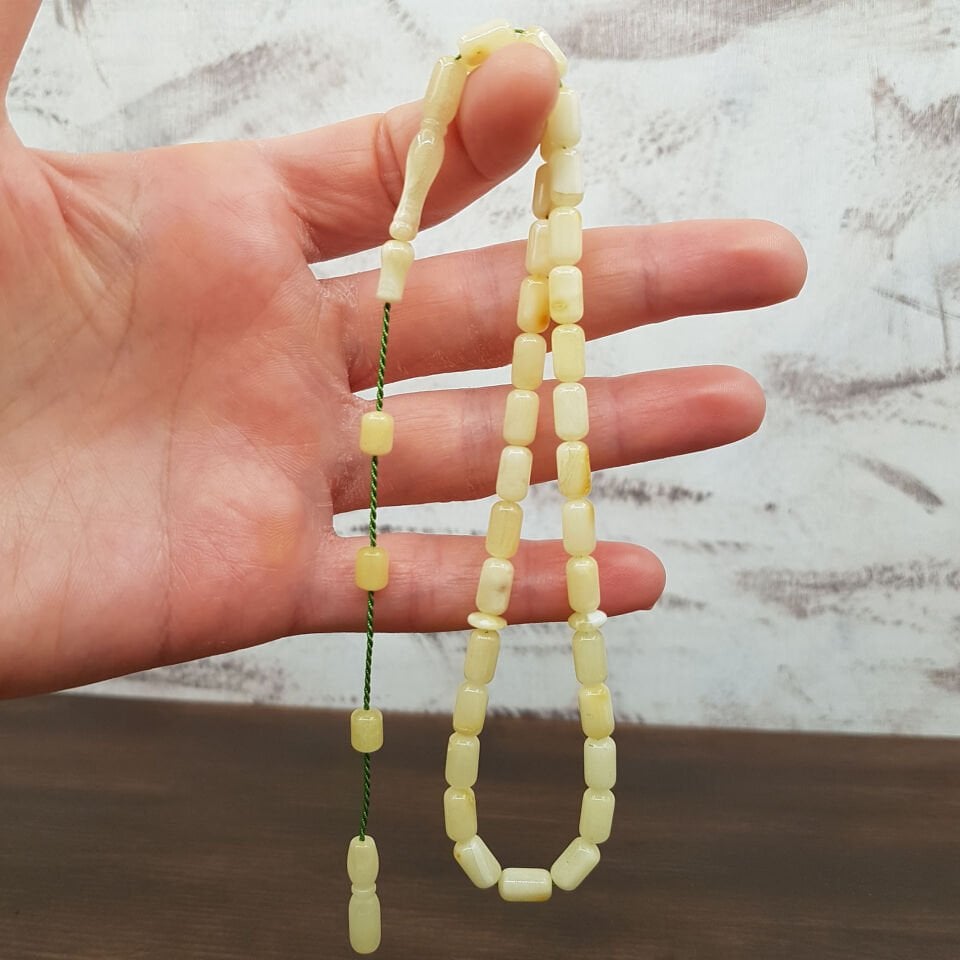 Bilek Boy Kapsül Kesim Damla Kehribar Tesbih No:1