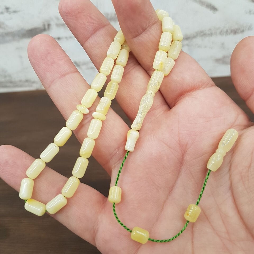 Bilek Boy Kapsül Kesim Damla Kehribar Tesbih No:1