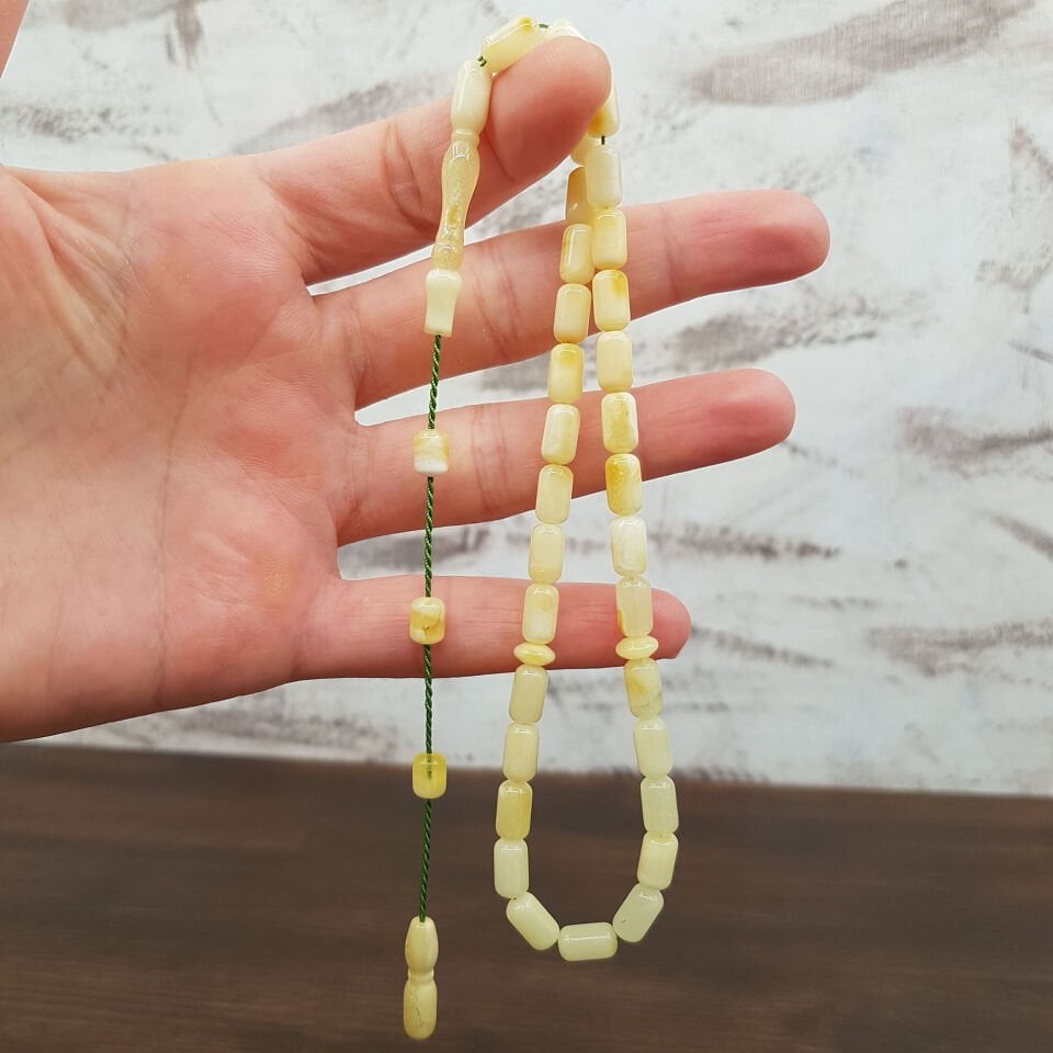 Bilek Boy Kapsül Kesim Damla Kehribar Tesbih No:3