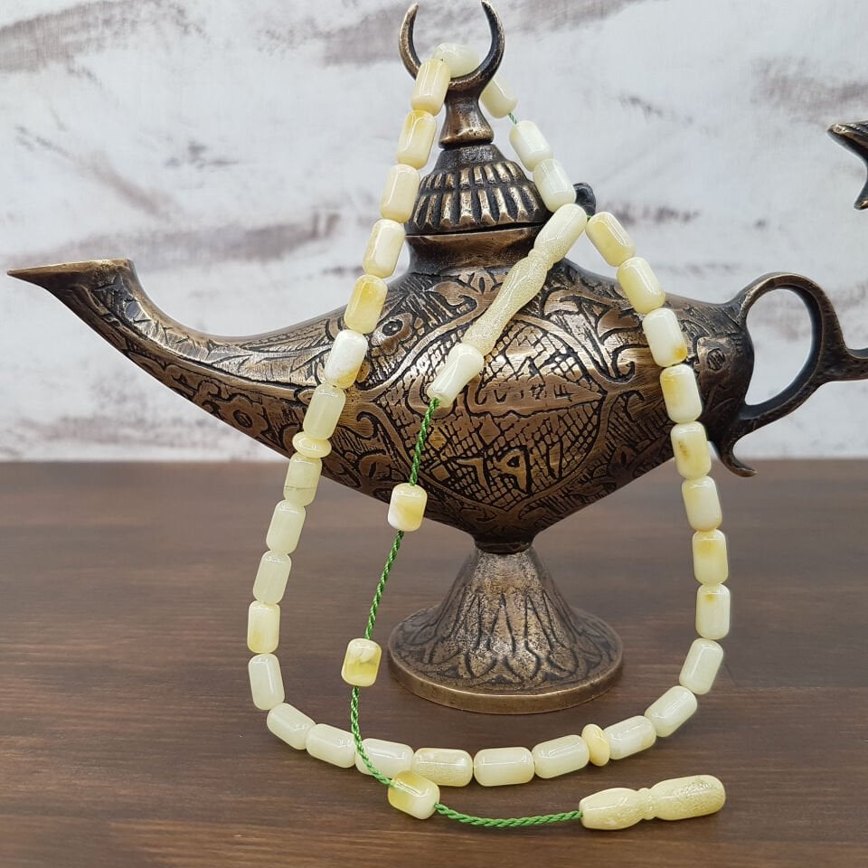 Bilek Boy Kapsül Kesim Damla Kehribar Tesbih No:3