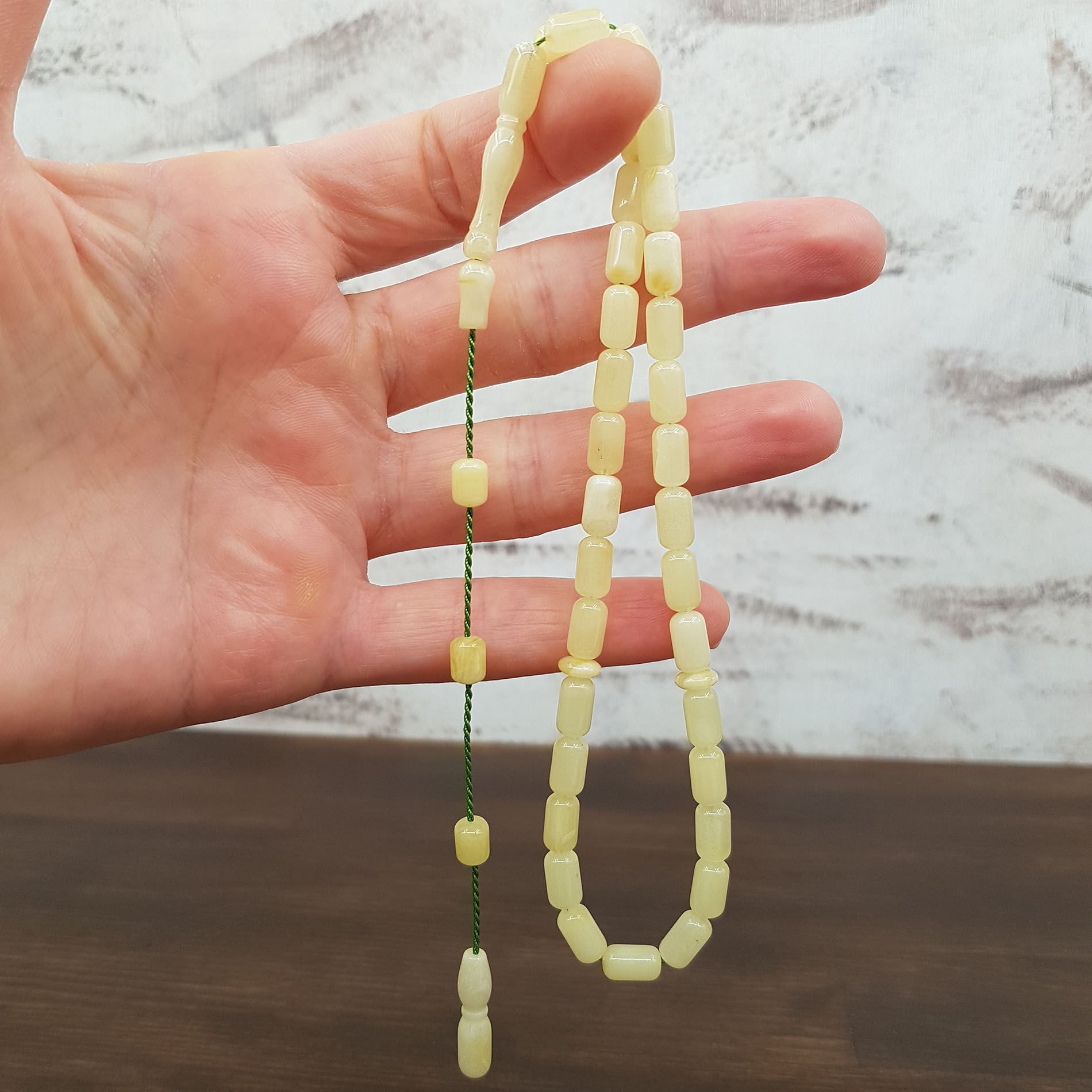 Bilek Boy Kapsül Kesim Damla Kehribar Tesbih No:5