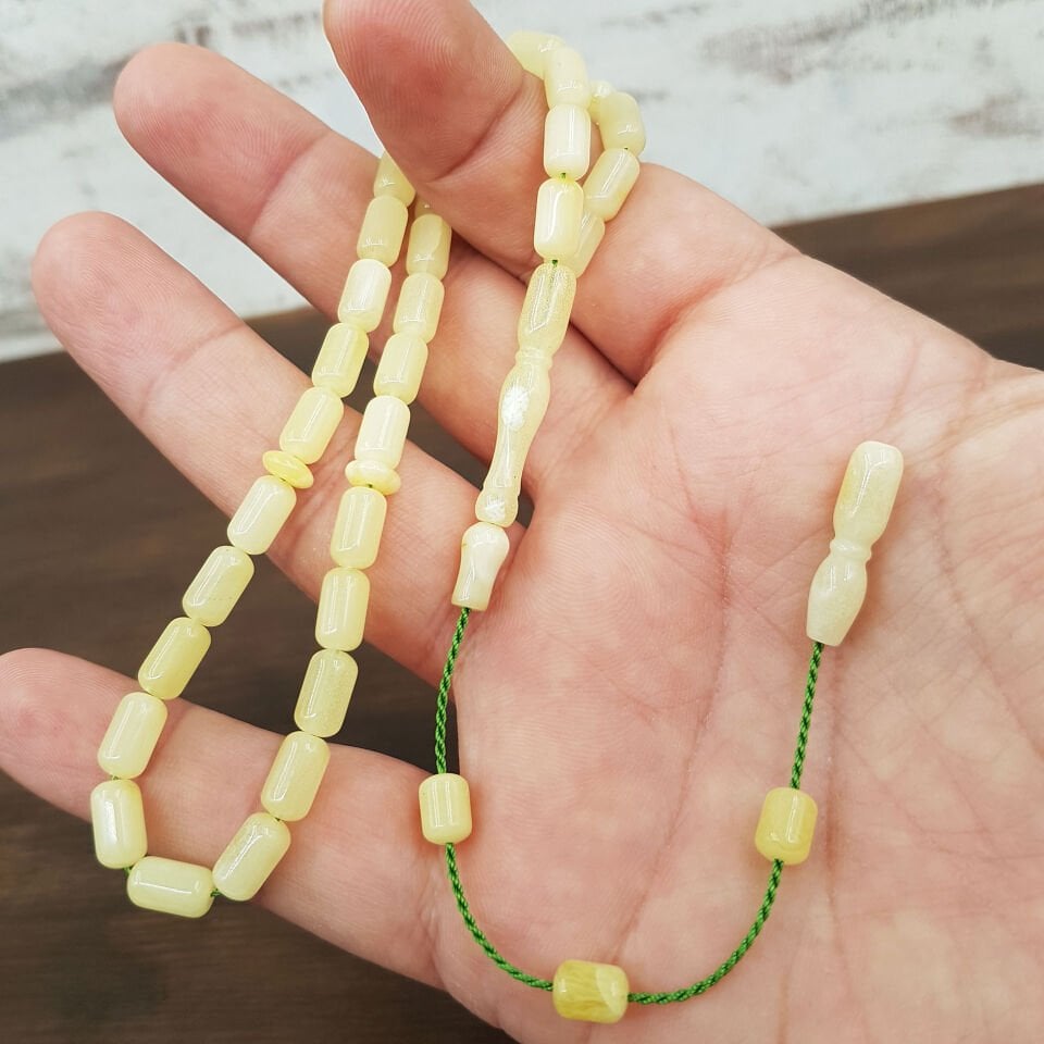 Bilek Boy Kapsül Kesim Damla Kehribar Tesbih No:5