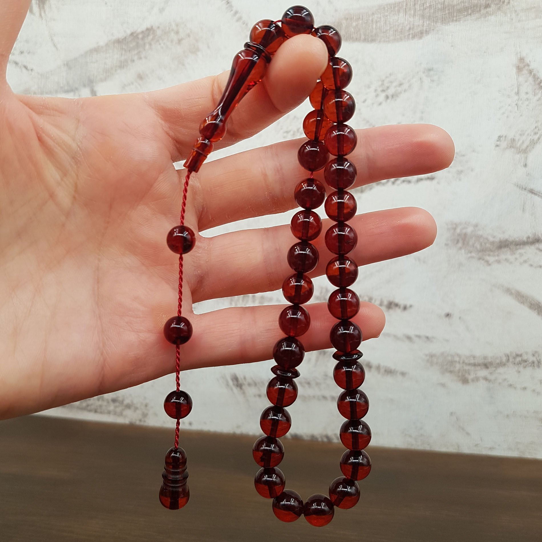 Bürokrat Boy Kahve Damla Kehribar Tesbih