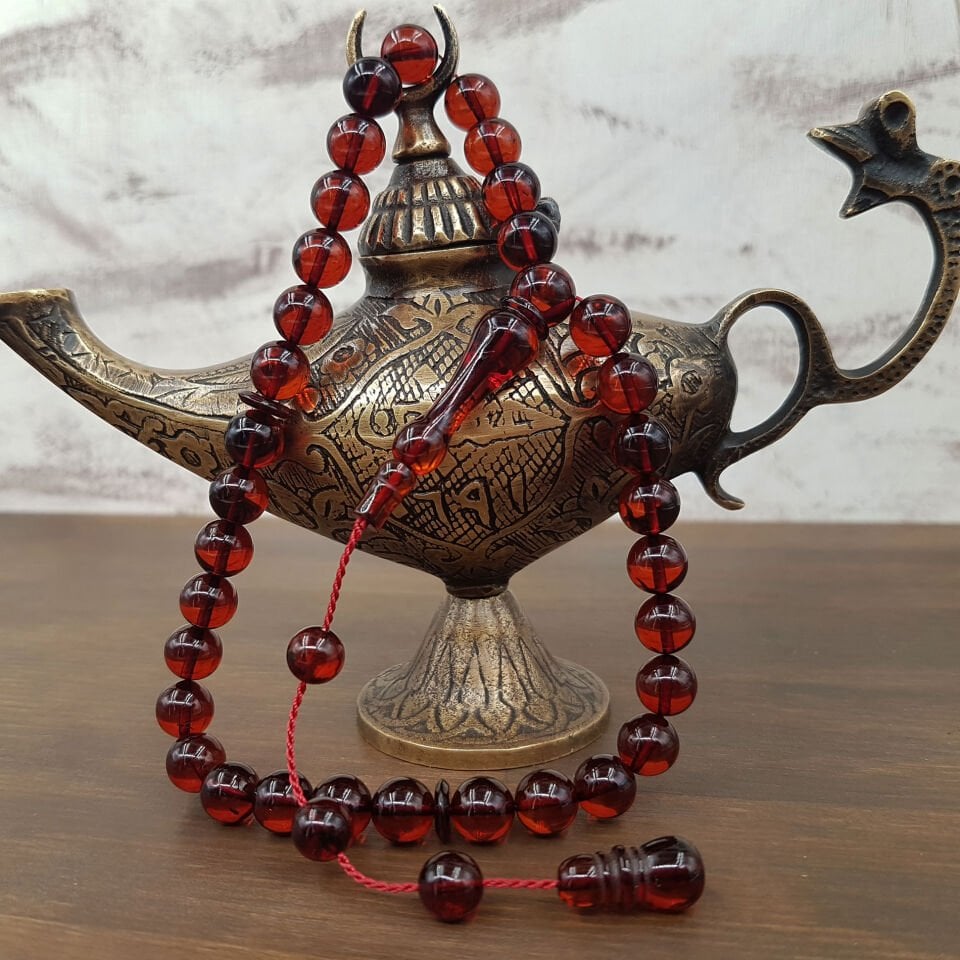 Bürokrat Boy Kahve Damla Kehribar Tesbih