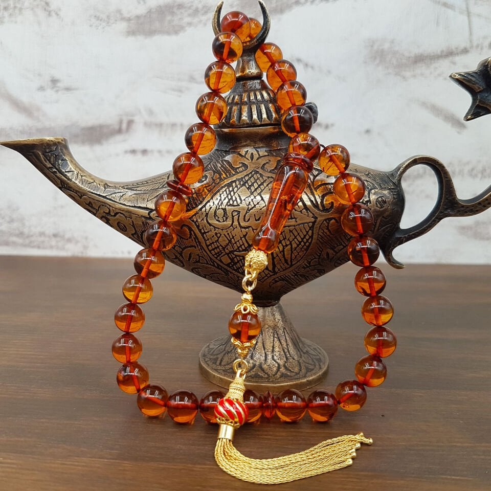 Bal Rengi Bürokrat Boy Damla Kehribar Tesbih