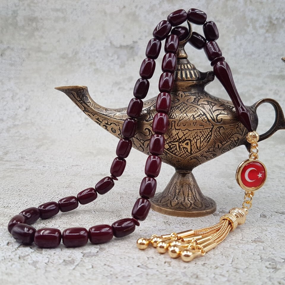 Kahverengi Sülün İmame Sıkma Kehribar Tesbih