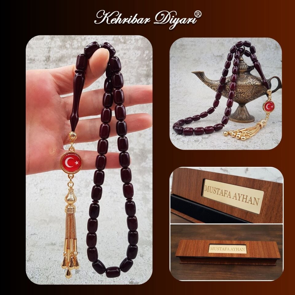 Kahverengi Sülün İmame Sıkma Kehribar Tesbih