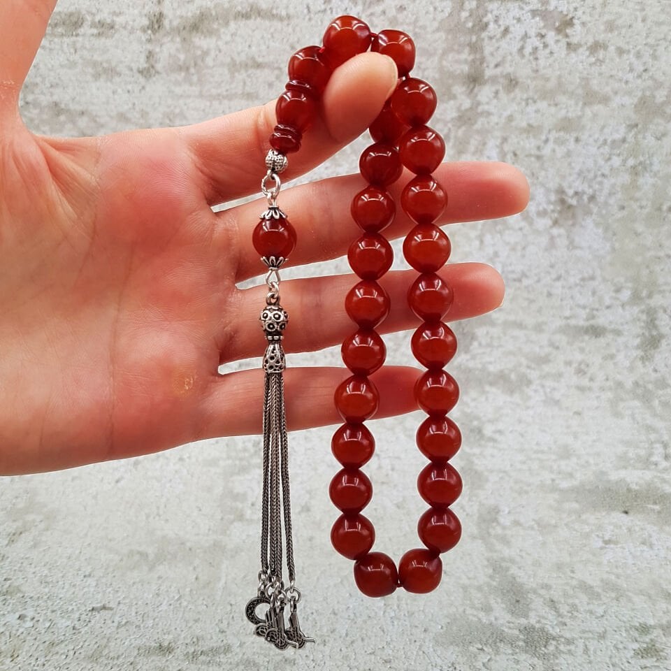 26 Habbe Eski Sıkma Kehribar Tesbih