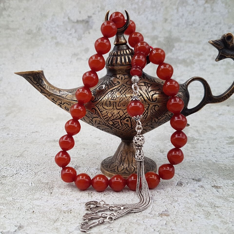 26 Habbe Eski Sıkma Kehribar Tesbih