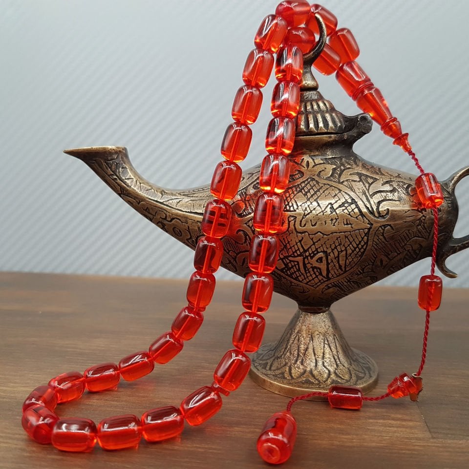 Turuncu Kapsül Kesim Ateş Kehribar Tesbih