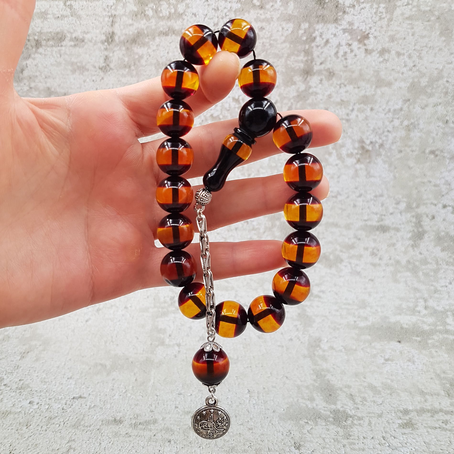 Bal Rengi Sürmeli Maskot Ateş Kehribar Tesbih