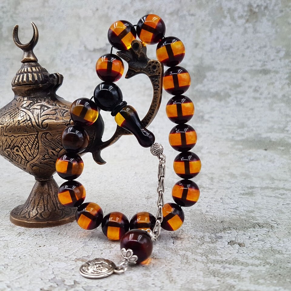 Bal Rengi Sürmeli Maskot Ateş Kehribar Tesbih