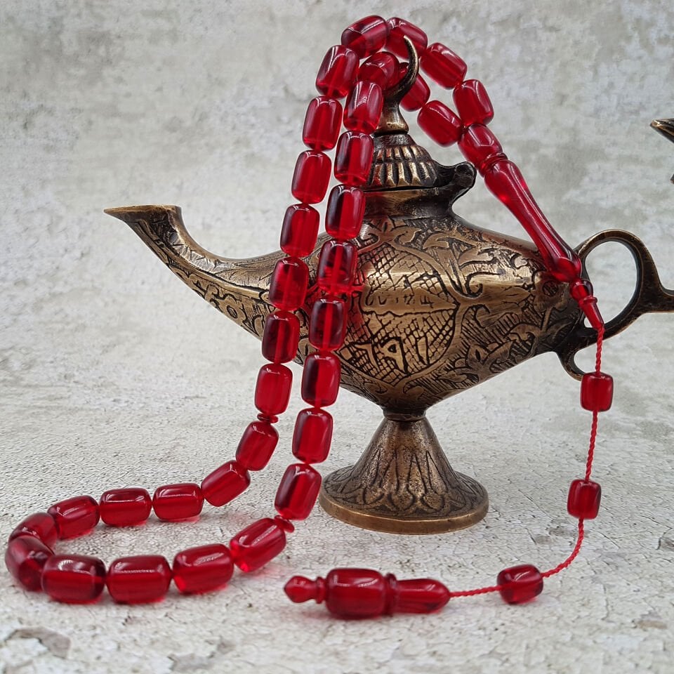 Kırmızı Kapsül Kesim Ateş Kehribar Tesbih