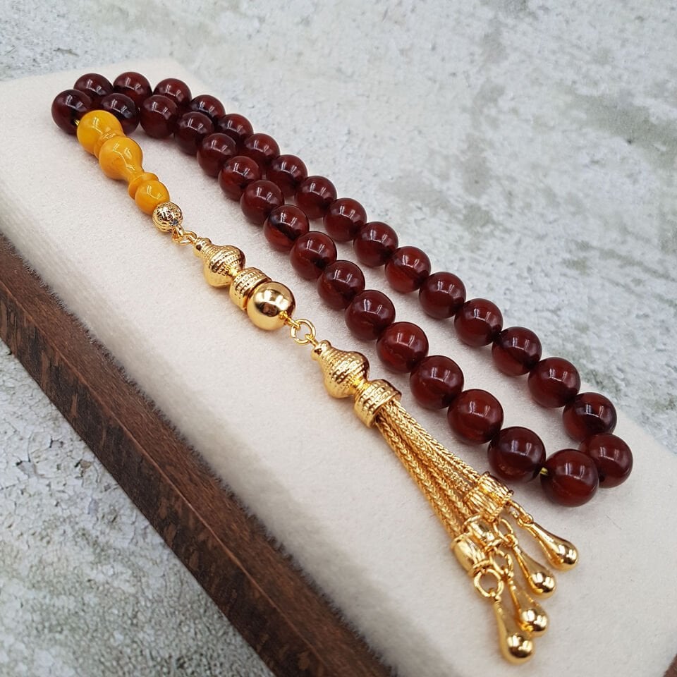 İmame Traşlı Küre Sıkma Kehribar Tesbih