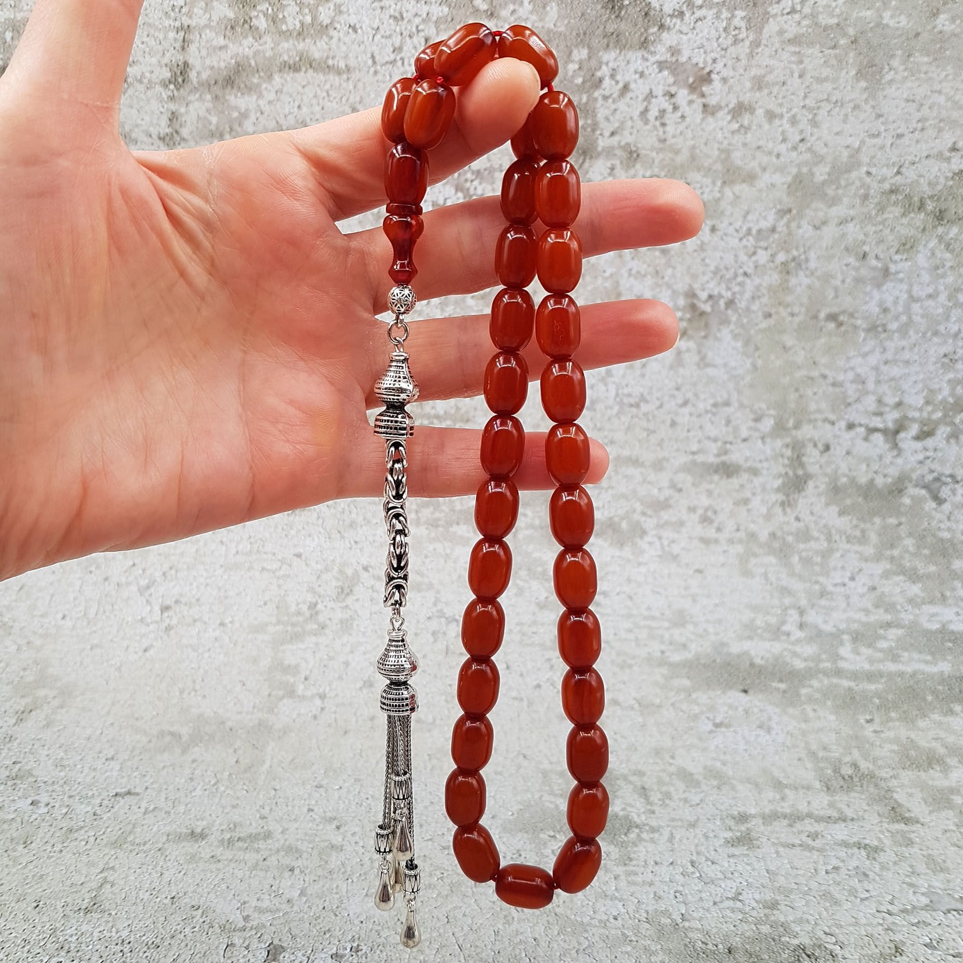 Büyük Boy Kapsül Sıkma Kehribar Tesbih