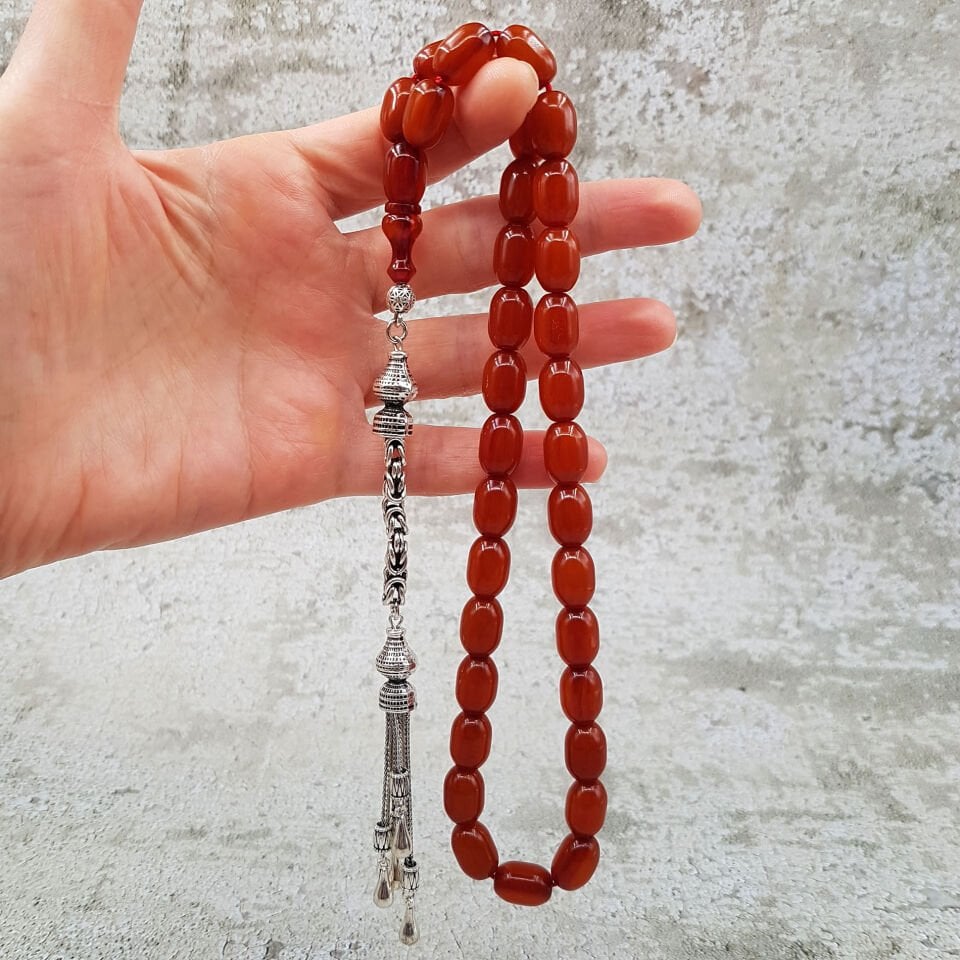 Büyük Boy Kapsül Sıkma Kehribar Tesbih