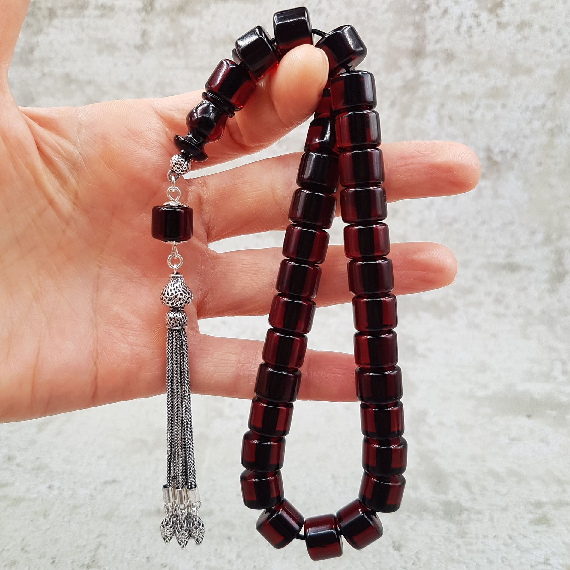 Gümüş Püskül Horoz İmame Teker Ateş Kehribar