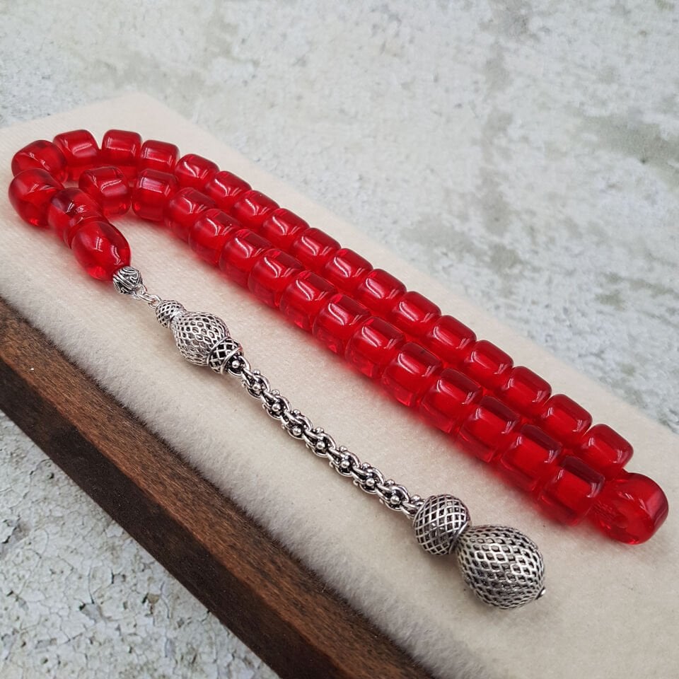 Osmanlı Torunu Gümüş Püskül Teker Ateş Kehribar