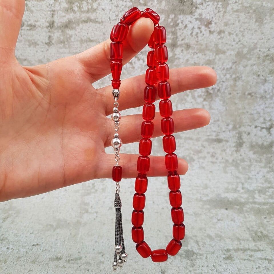 Gümüş Püskül Kapsül Kesim Ateş Kehribar Tesbih