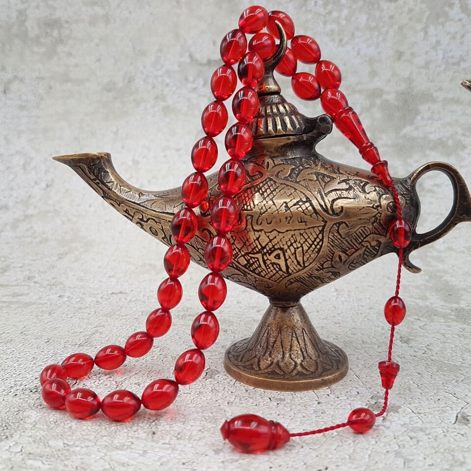 Beyzi Kesim Sistemli Ateş Kehribar Tesbih