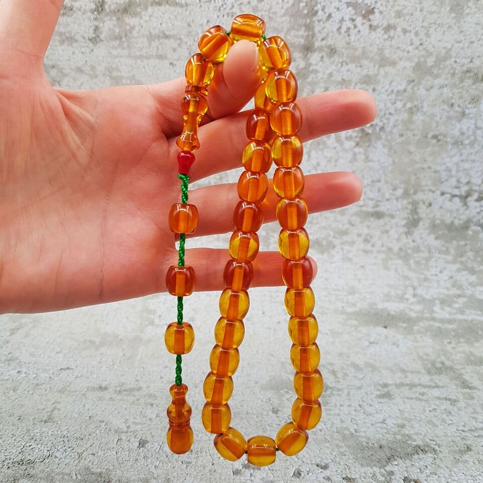 Havşa Delim Tombul Fıçı Kesim Ateş Kehribar Tesbih