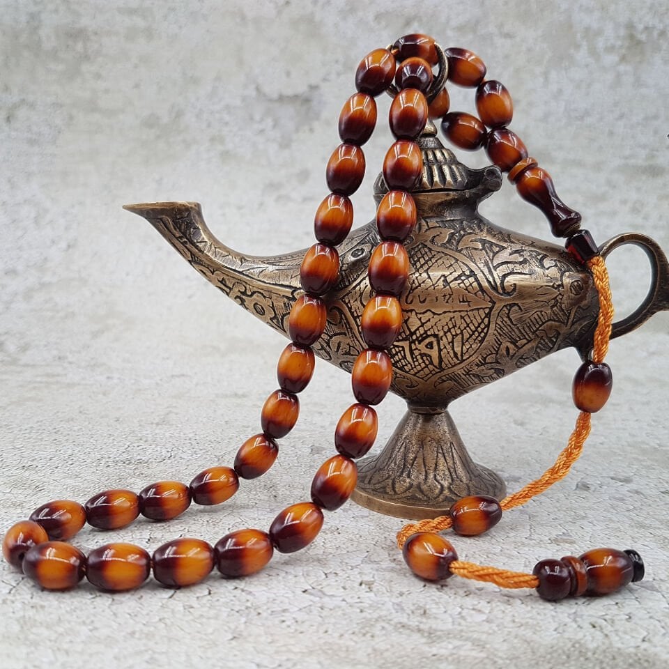 Özel Renk Fıçı Kesim Sıkma Kehribar Tesbih