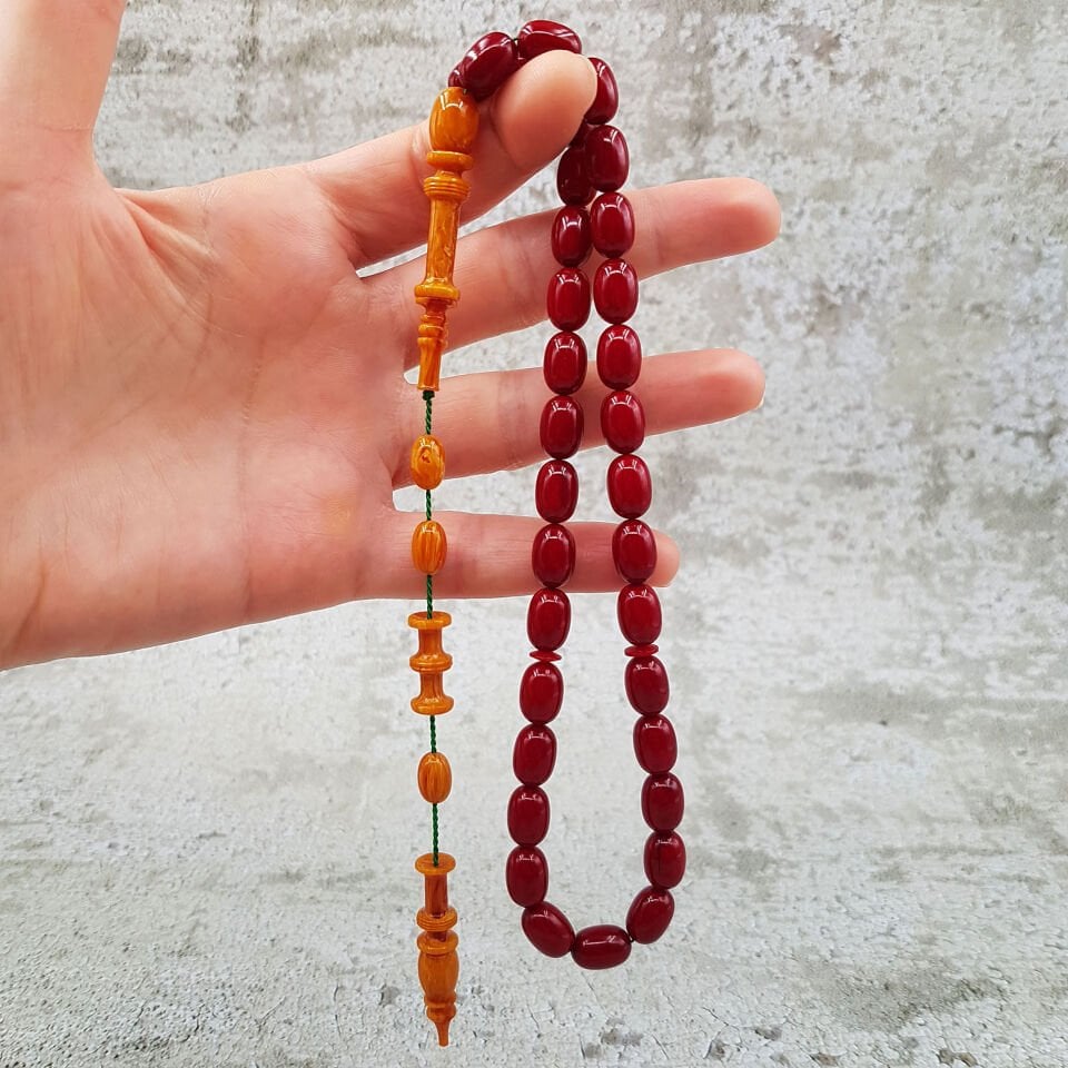 Özel işcilik İmame Traşlı Vişne Katalin Tesbih