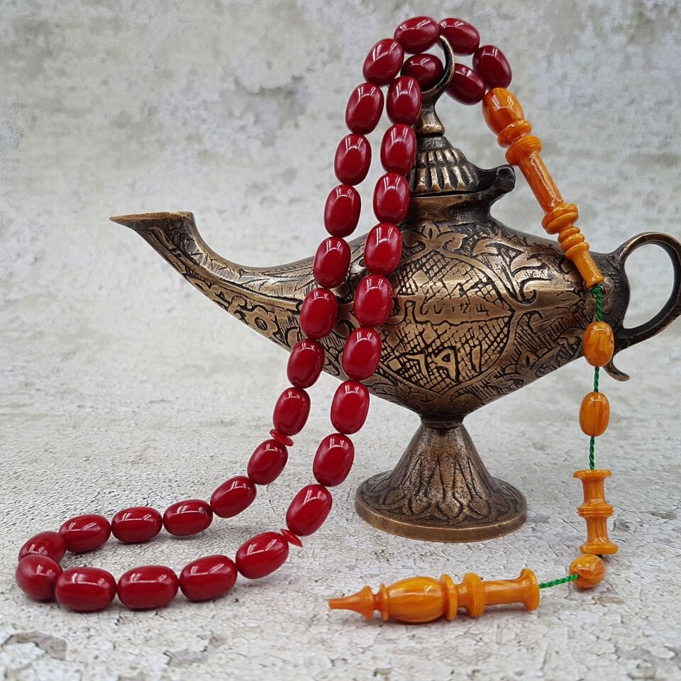 Özel işcilik İmame Traşlı Vişne Katalin Tesbih