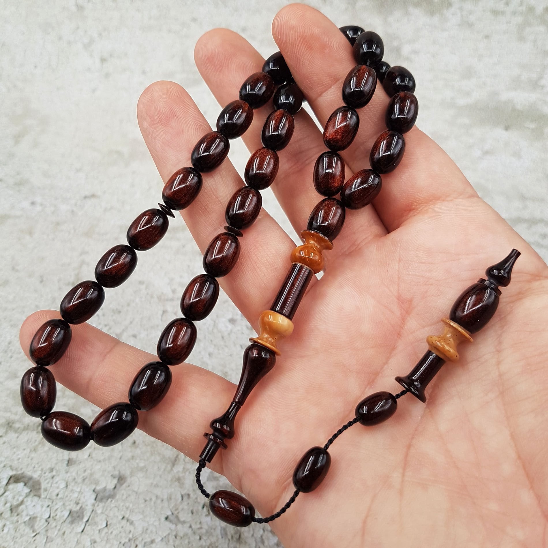 Özel Kuka İmame Tasarım Bakır Yansıma Sıkma Kehribar