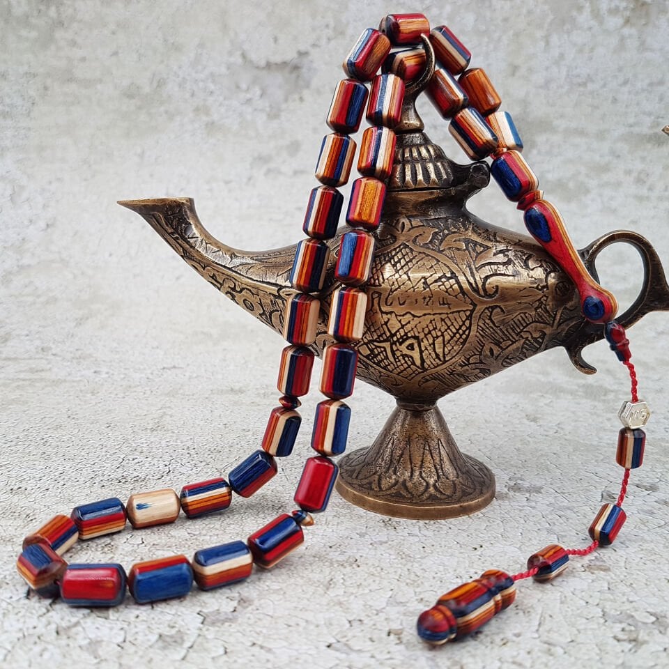 Renkli Kapsül Kesim Kâfur Ağacı Tesbih