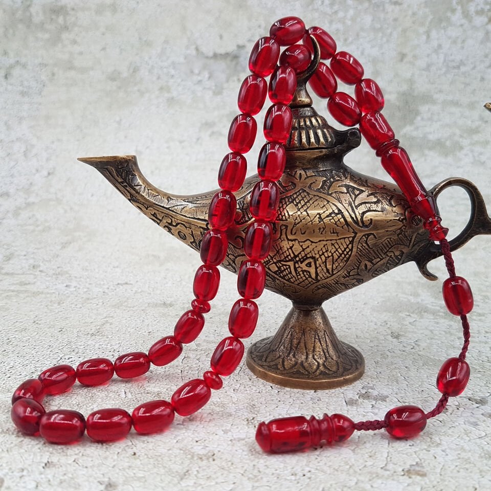 Kırmızı Kapsül Kesim Ateş Kehribar Tesbih