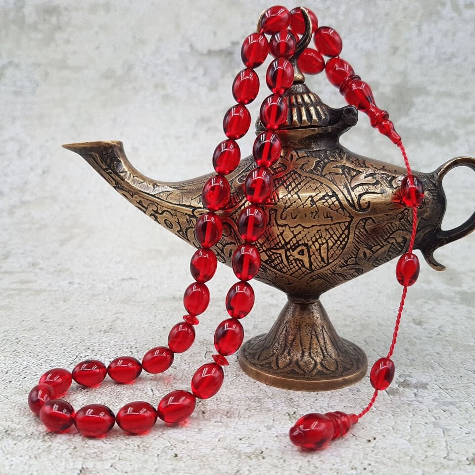 Kırmızı Beyzi Ateş Kehribar Tesbih