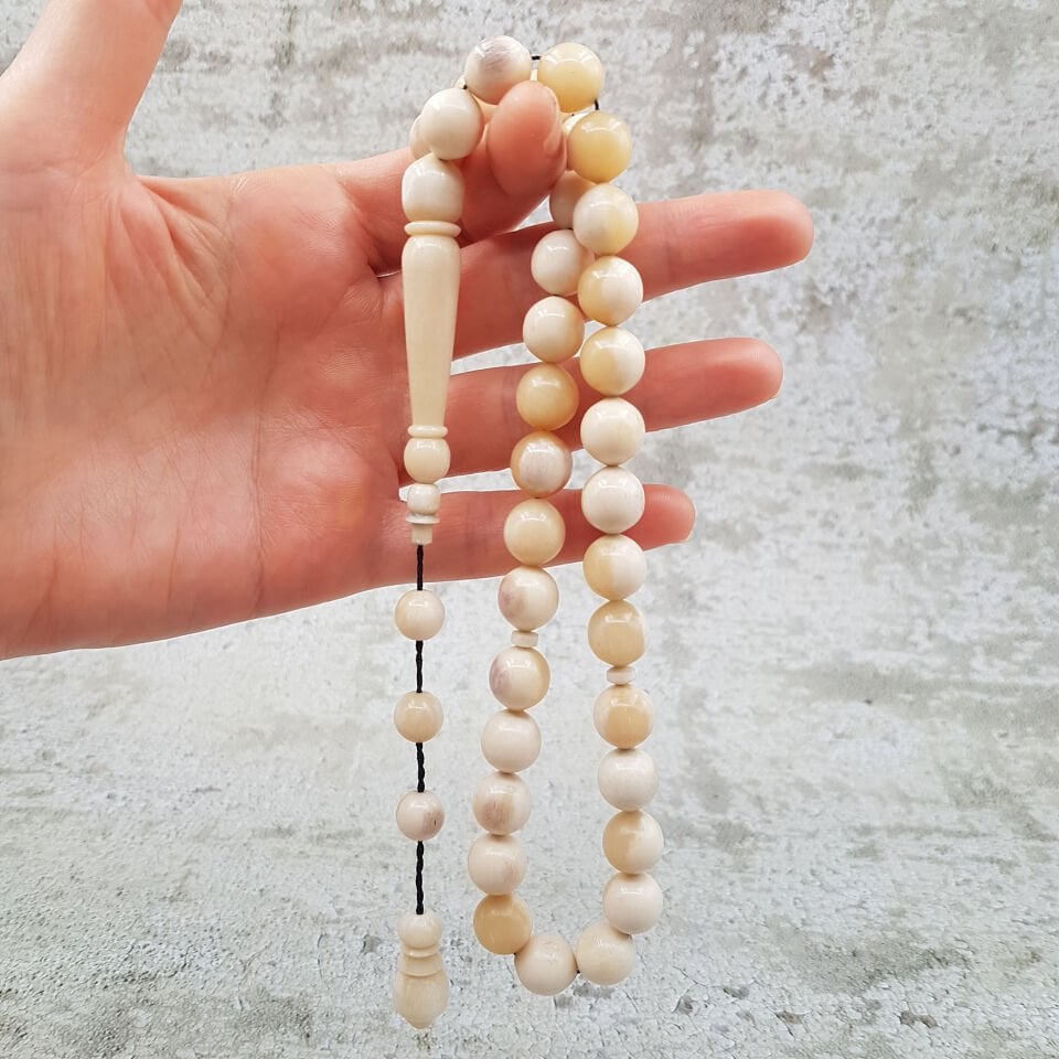 Küre İri Taşlı Deve Kemk Tesbih