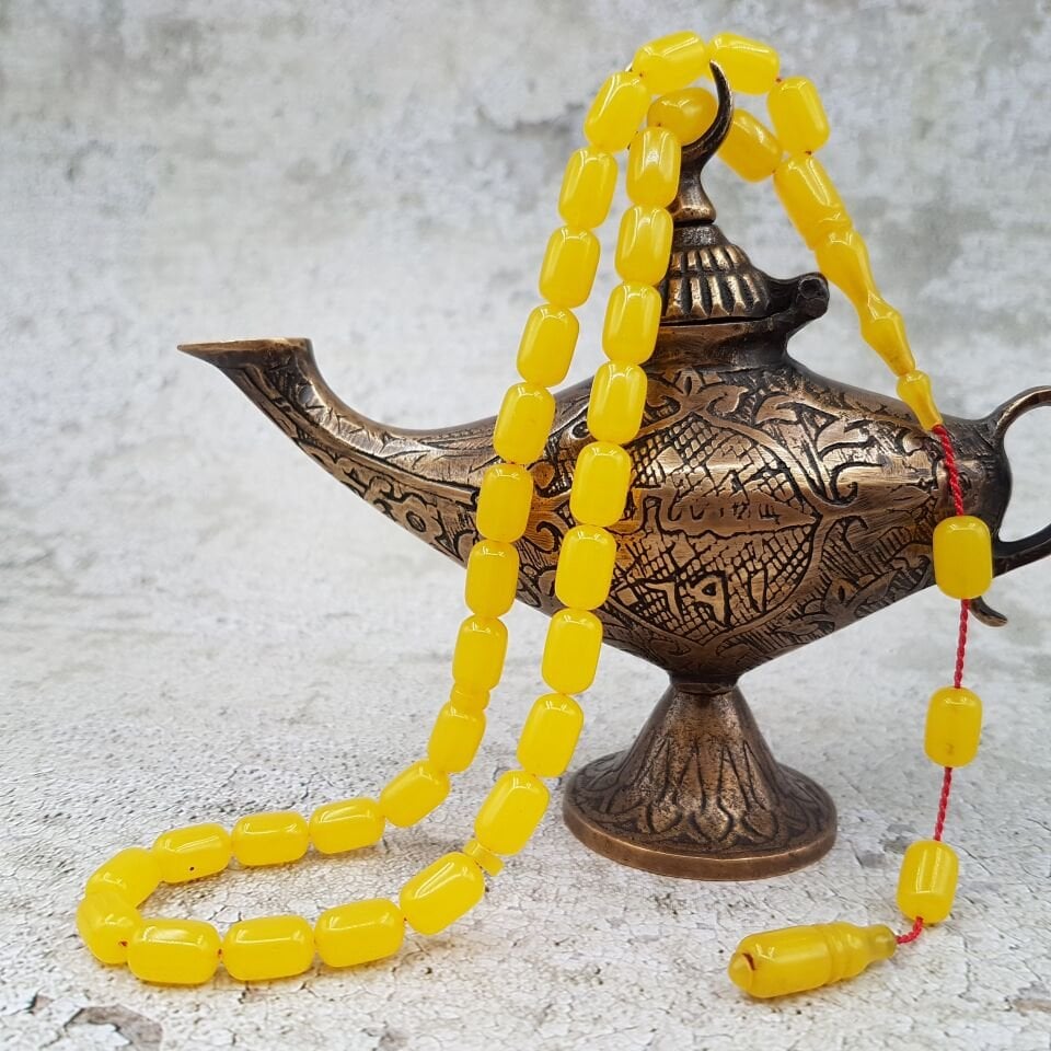 Limon Sarısı Kapsül Sıkma Kehribar Tesbih