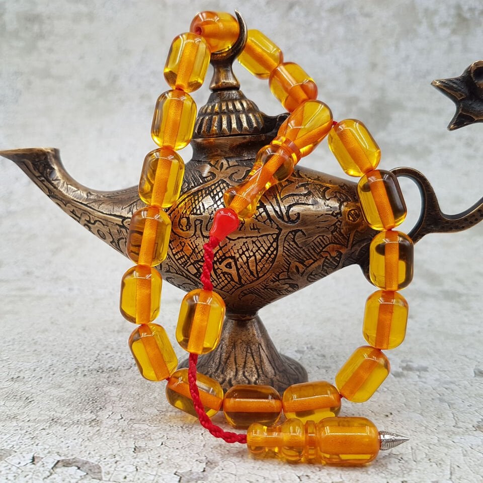 Kapsül Kesim Sarı Maskot Ateş Kehribar Tesbih