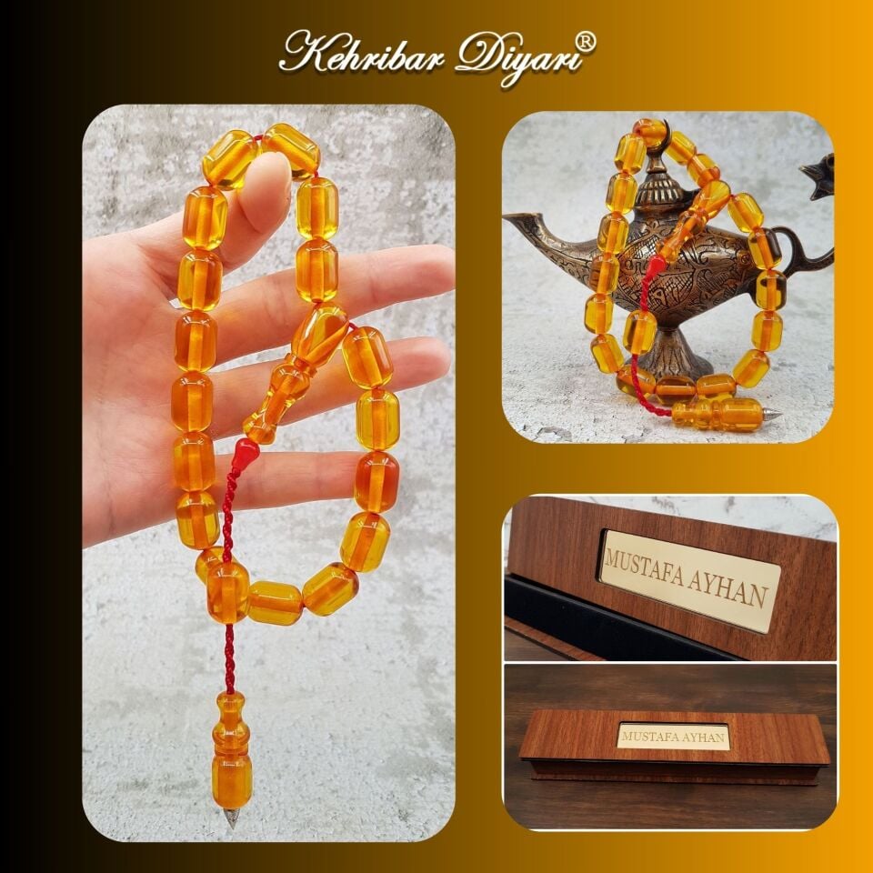 Kapsül Kesim Sarı Maskot Ateş Kehribar Tesbih