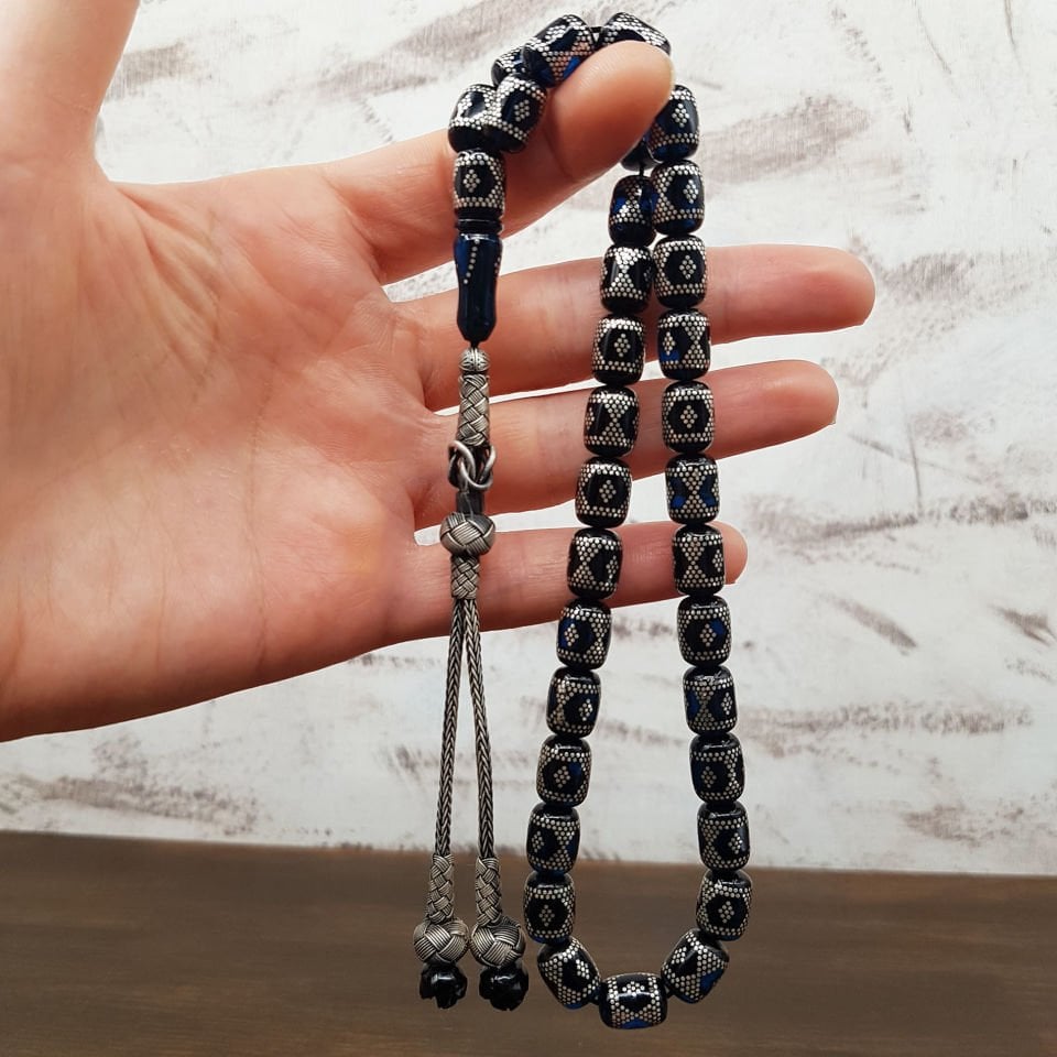 Mavi Gümüş Çakım Kapsül Ateş Kehribar