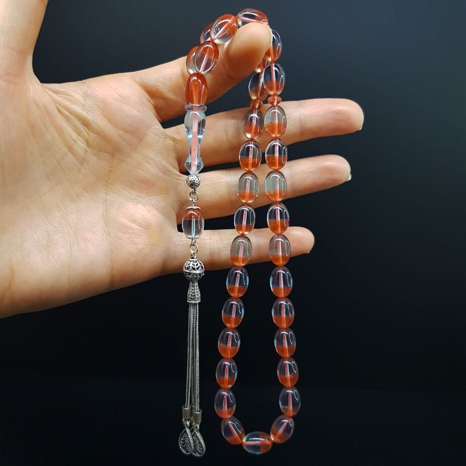 Gümüş Püskül Beyzi Uçak Camı Tesbih