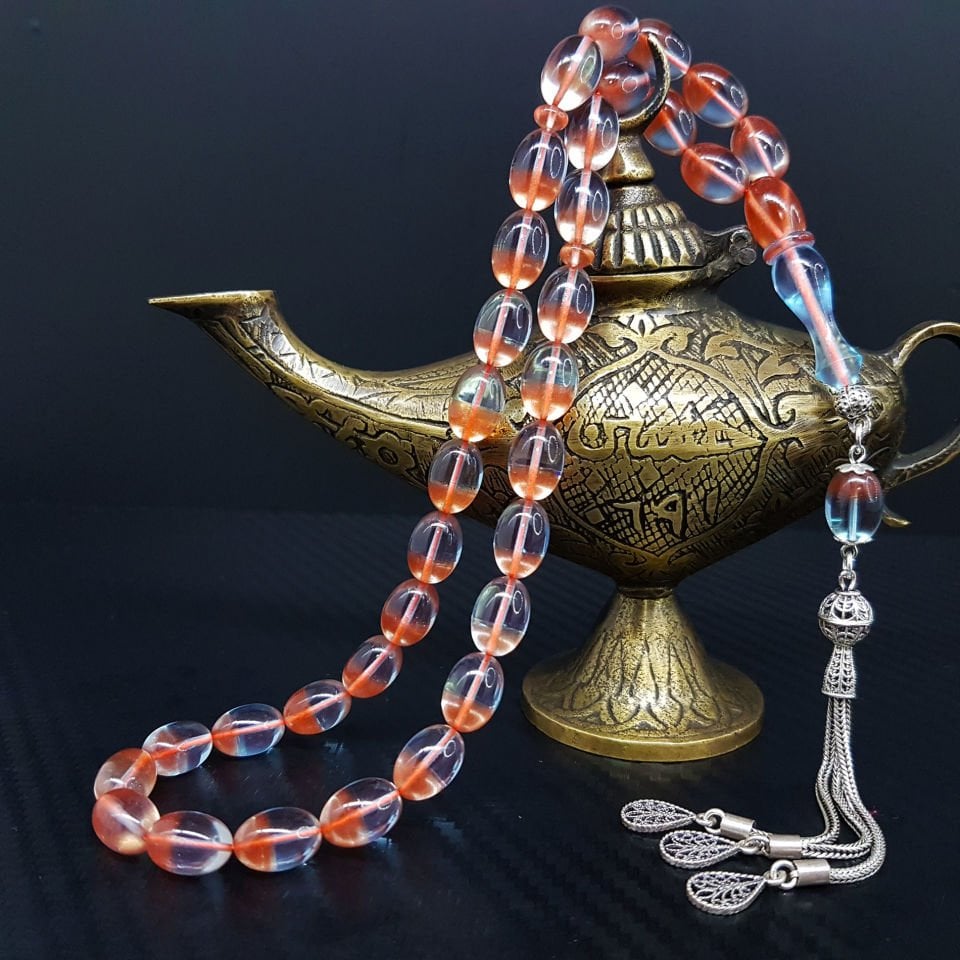 Gümüş Püskül Beyzi Uçak Camı Tesbih