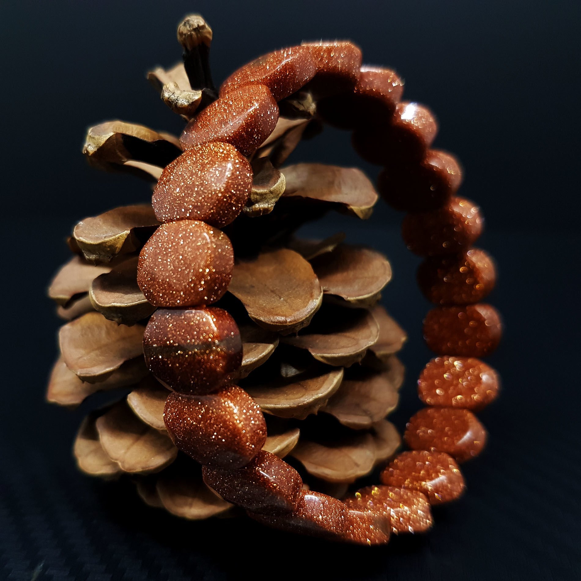 Kahverengi Yıldız Taşı Doğal Taş Bileklik