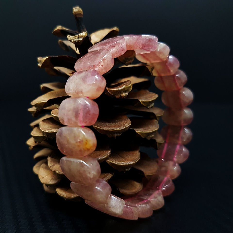 Pembe Kuvars Taşı Bileklik