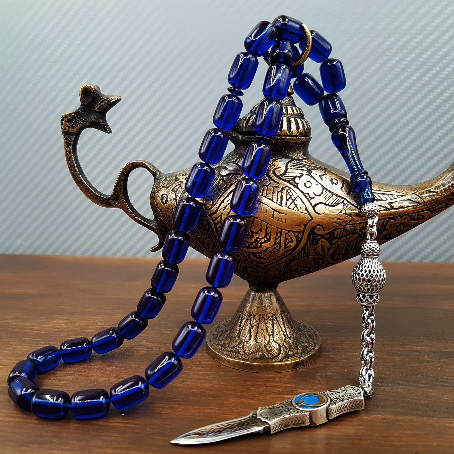 Gümüş Püskül Parlament Ateş Kehribar Tesbih