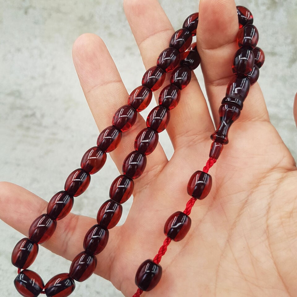 Fıçı Kesim Çubuk Ateş Kehribar Tesbih
