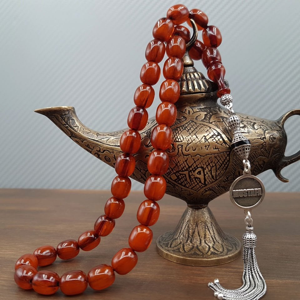 Kişiye Özel Kahve Sıkma Kehribar Tesbih