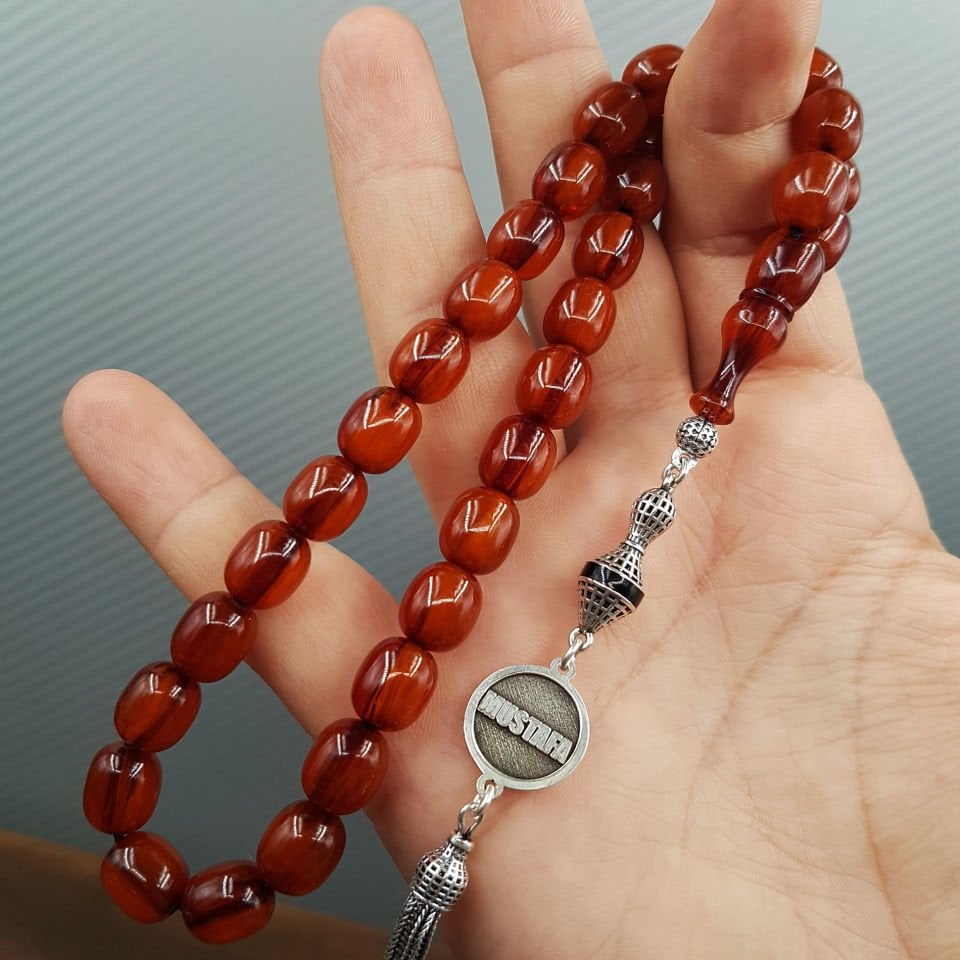 Kişiye Özel Kahve Sıkma Kehribar Tesbih