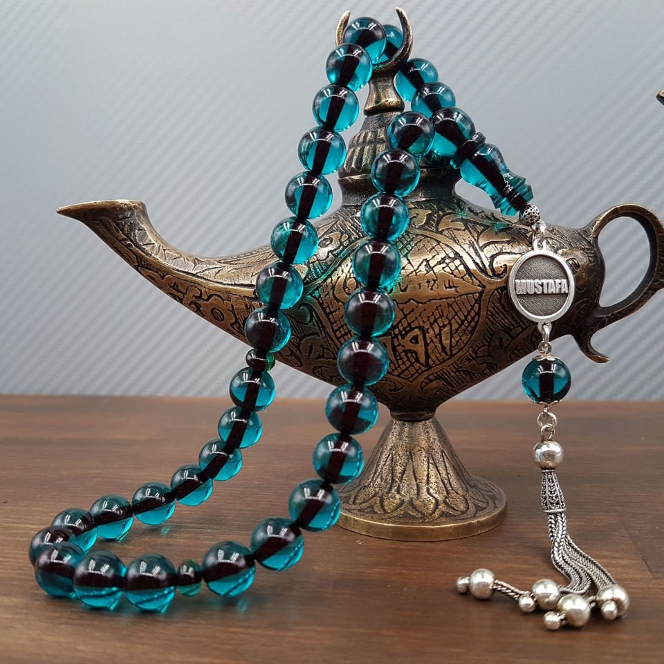 Kişiye Özel Turkuaz Ateş Kehribar Tesbih