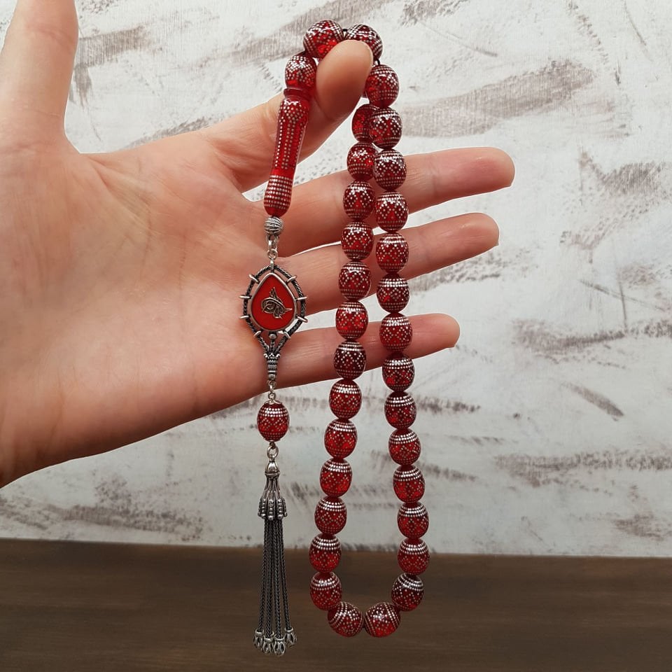 Erzurum Gümüş İşleme Ateş Kehribar Tesbih