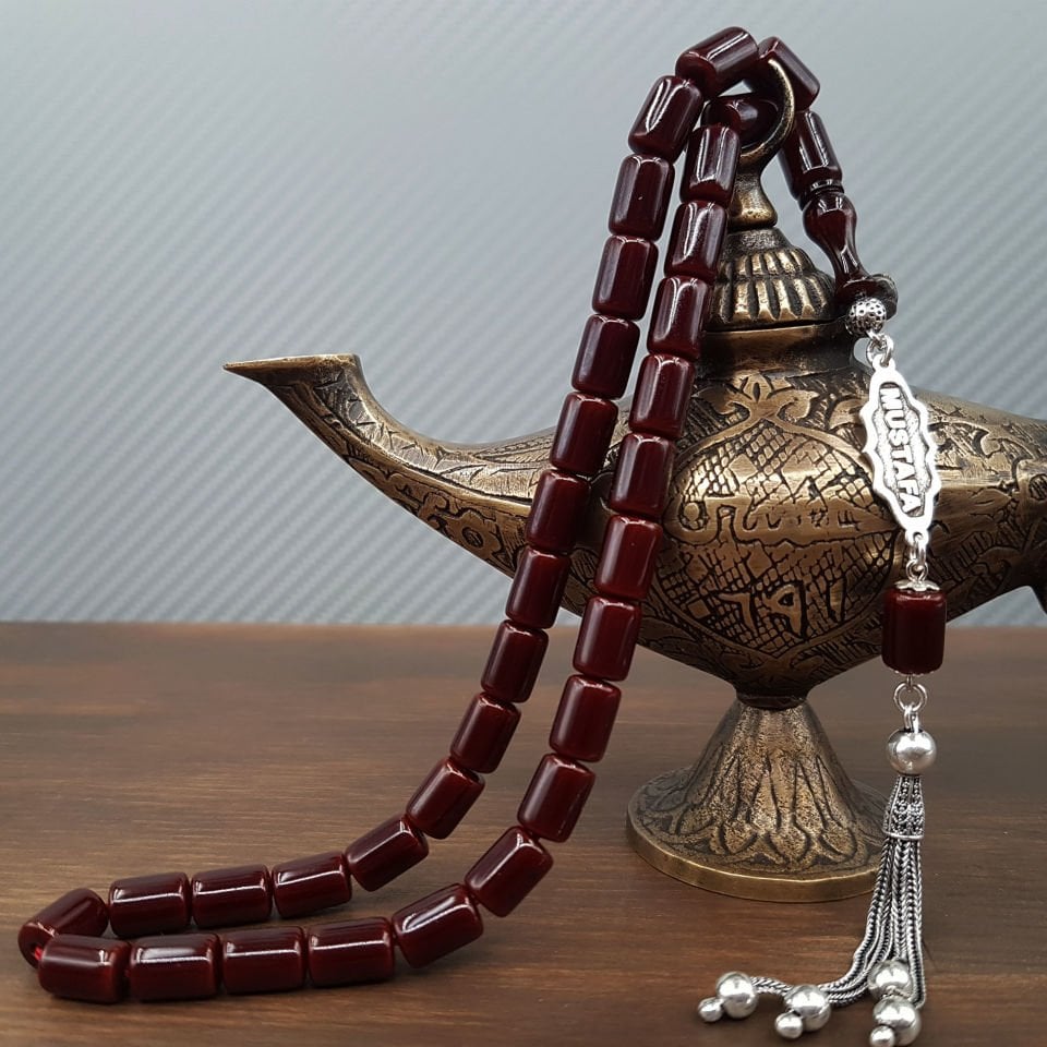 Kişiye Özel Kahve Oval Kesme Sıkma Kehribar